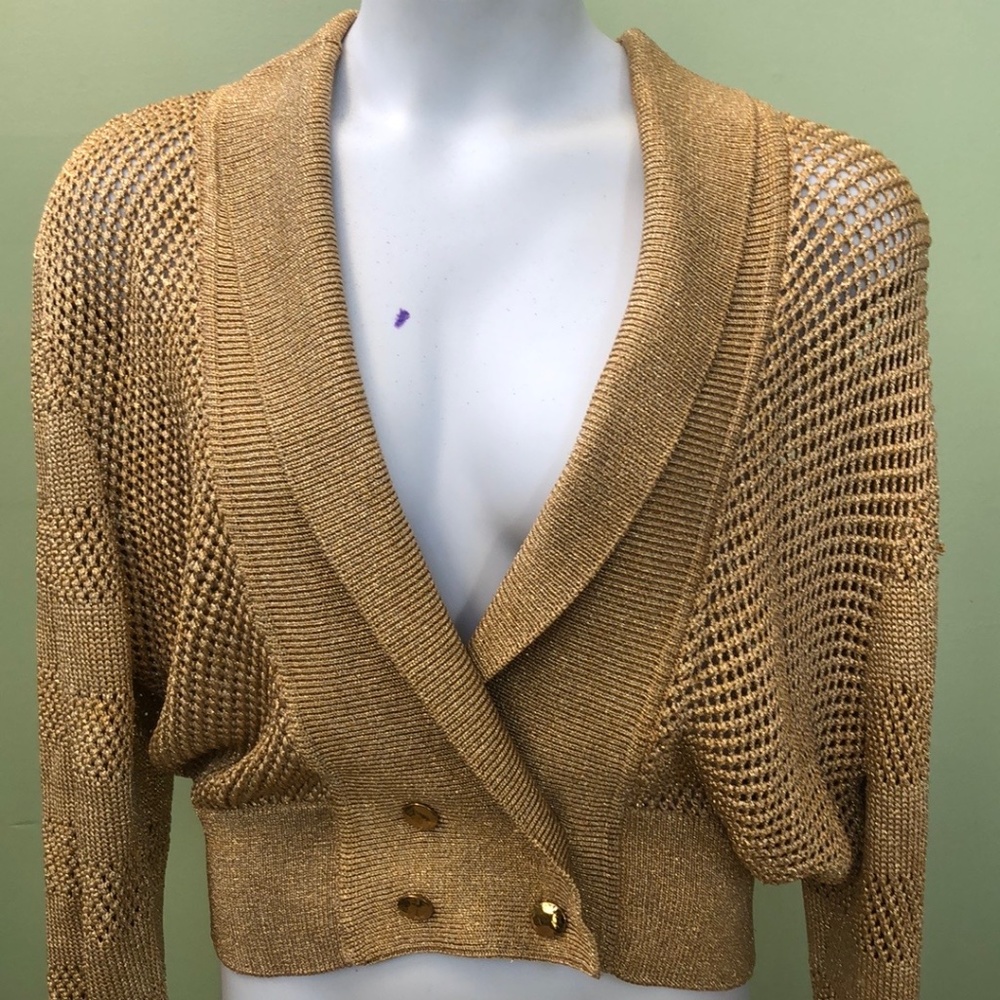 Christian Dior Women's Vintage Gold Cardigan Sz L/ COA